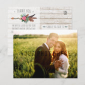 Rustieke Boheemse Pijl Trouw Dankjewel Foto Briefkaart (Voorkant / Achterkant)