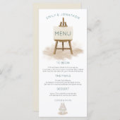 Rustieke Boheemse taart illustratie bruiloft Menu (Voorkant / Achterkant)