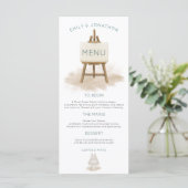 Rustieke Boheemse taart illustratie bruiloft Menu (Staand voorkant)