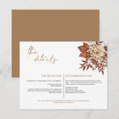 Rustieke Boheemse Terracotta Bloemen Details Kaart (Voorkant / Achterkant)