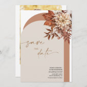 Rustieke Boheemse Terracotta Herfst Arch Bewaar de Kaart (Voorkant / Achterkant)