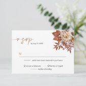 Rustieke Boheemse Terracotta Herfst Floral RSVP Kaart (Staand voorkant)