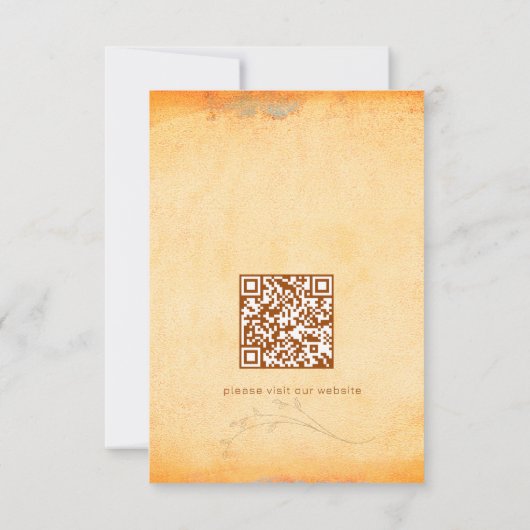 Rustieke Boheemse Toscaanse herfst QR bruiloft RSVP Kaartje (Achterkant)