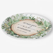 Rustieke Boheemse tuin groen botanische bruiloft Papieren Bordje (Gekanteld)