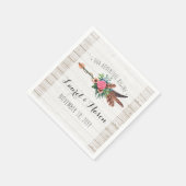 Rustieke Boheemse veren pijl bruiloft receptie Servetten (Hoek)