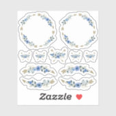 Rustieke Boheemse Waterverf bloempijlen krans Sticker (Vel)