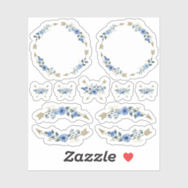 Rustieke Boheemse Waterverf bloempijlen krans Sticker