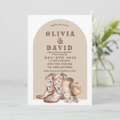 Rustieke Boheemse Westerne bruiloft Kaart (Staand voorkant)