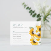 Rustieke Boheemse Wildbloemen Zonnebloem Bruiloft  Uitnodiging Briefkaart (Staand voorkant)