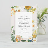 Rustieke Boheemse Wildflower bloementuin bruiloft Kaart (Staand voorkant)