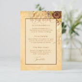 Rustieke Boheemse Zonnebloem Huwelijk Informatiekaartje (Staand voorkant)