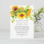 Rustieke Boheemse Zonnebloemen Verminderde gastenl Aankondiging (Staand voorkant)