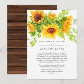 Rustieke Boheemse Zonnebloemen Verminderde gastenl Aankondiging (Voorkant / Achterkant)