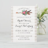 Rustieke Bohemian Arrow bruids douche uitnodiging (Staand voorkant)