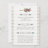 Rustieke Bohemian Arrow bruids douche uitnodiging (Achterkant)