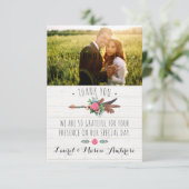 Rustieke Bohemian Arrow bruiloft dank u Bedankkaart (Staand voorkant)