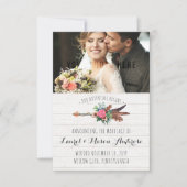 Rustieke Bohemian Arrow Roos bruiloft aankondiging (Voorkant)
