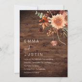 Rustieke Bohemian Bloemen Alle seizoenen Bruiloft Kaart (Voorkant)