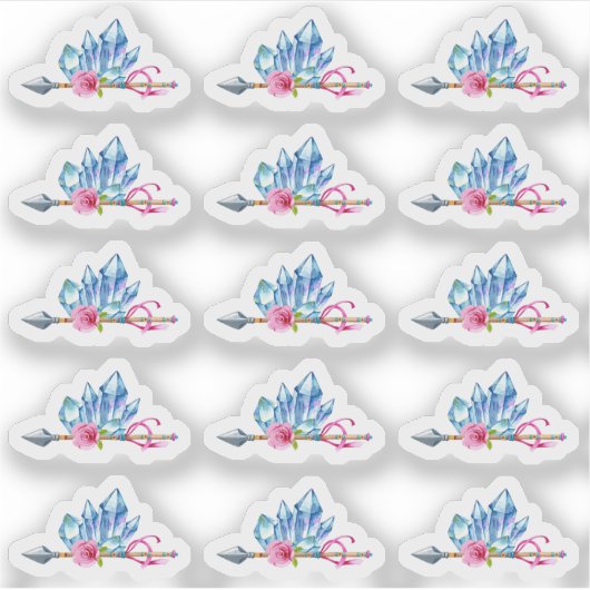 Rustieke Bohemian Crystal Pareltjes Arrow zigeuner Sticker (Voorkant)