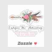 Rustieke Bohemian Feather Arrow Roos Waterverf Log Sticker (Vel)