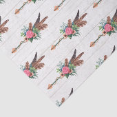 Rustieke Bohemian Feathers & Roos Arrow Bruiloft Tissuepapier (Detail)