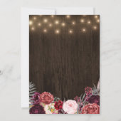 Rustieke Bohemian Marsala Pioen Bruiloft Uitnodigi Kaart (Achterkant)