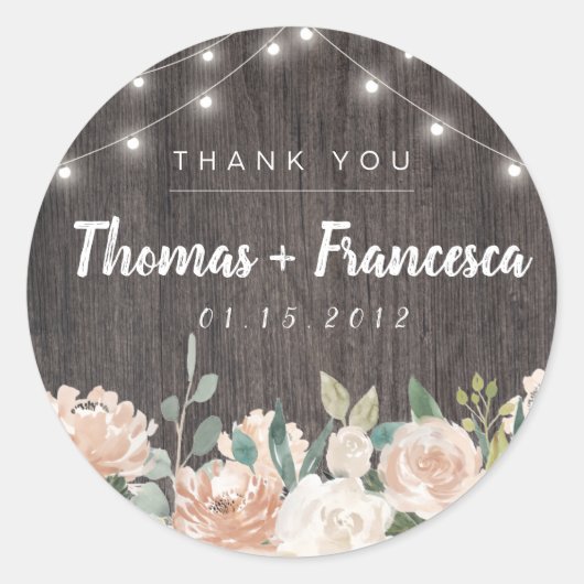 Rustieke Bohemian String Lights Bloemen Stickers (Voorkant)