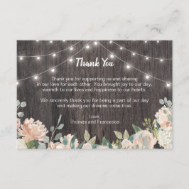 Rustieke Bohemian String Lights Floral Dank u Bedankkaart