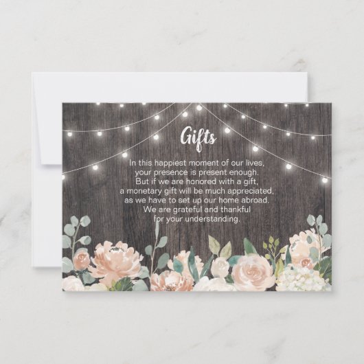 Rustieke Bohemian String Lights Wedding Gift Guide Bedankkaart (Voorkant)