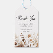 Rustieke Bohemian Terracotta Floral Dank u Cadeaulabel (Voorkant)