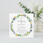 Rustieke Bohemian Wildflower bruiloft Kaart (Staand voorkant)