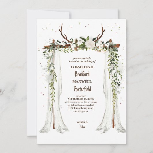 Rustieke bohemien | Boho Canopy Wedding Kaart (Voorkant)