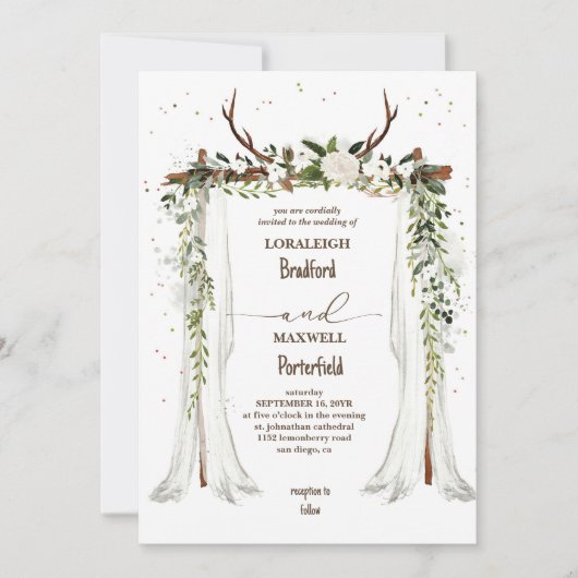 Rustieke bohemien | Boho Canopy Wedding Kaart (Voorkant)