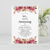 Rustieke Boho 50ste Verjaardagsuitnodiging Kaart (Staand voorkant)