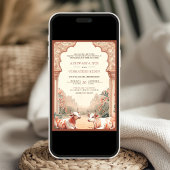 Rustieke Boho Aardse Bloemen Indische Koe bruiloft Kaart