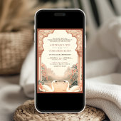 Rustieke Boho Aardse Bloemen Indische Zwaan Huweli Kaart