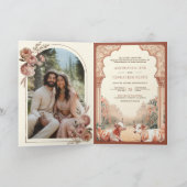 Rustieke Boho Aardse Bloemige Indiase Koe Huwelijk (Binnen)