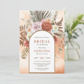 Rustieke Boho Aardse Bloemige Terracotta Bruidsdou Kaart (Staand voorkant)
