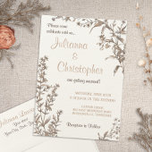 Rustieke Boho Aardse Neutrale Wildflowers Wedding Kaart