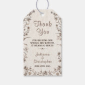 Rustieke Boho Aardse Neutrals Wildflowers Wedding Cadeaulabel (Voorkant)