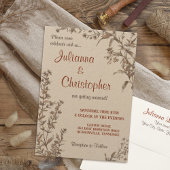 Rustieke Boho Aardse Terracotta Wildflowers Weddin Kaart