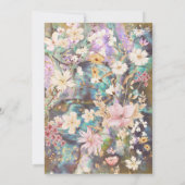 Rustieke Boho Abalone bloemenbruiloft Kaart (Achterkant)