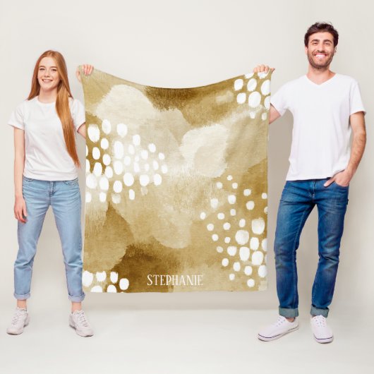 Rustieke Boho Abstracte getextureerde Patroon - Aa Fleece Deken (In situ)