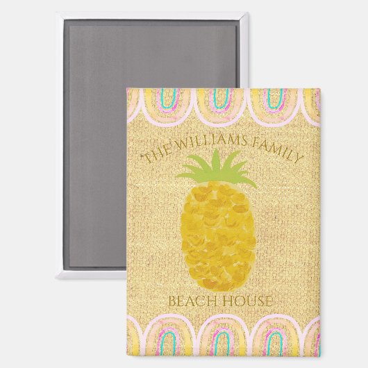 Rustieke Boho Ananas Magneet (Voorkant / Achterkant)