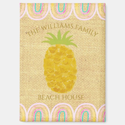 Rustieke Boho Ananas Magneet (Voorkant)