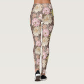 Rustieke Boho Asfalt Bloem Motief Leggings (Achterkant)
