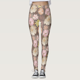 Rustieke Boho Asfalt Bloem Motief Leggings