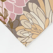 Rustieke Boho Asfalt Bloemmotief Fleece Deken (Hoek)