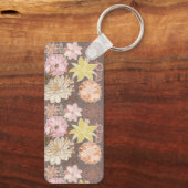 Rustieke Boho Asfalt Bloemmotief Sleutelhanger (Achterkant)
