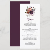 Rustieke Boho Aubergine Paarse Butter Rum Menu Kaa (Voorkant / Achterkant)